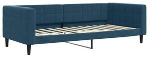 Sofa z materacem do spania, niebieska, 90x200 cm, aksamit