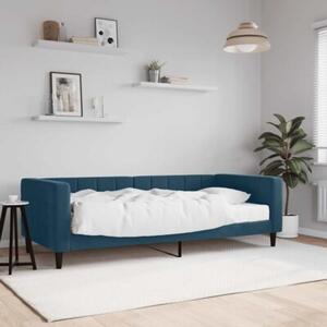 Sofa z materacem do spania, niebieska, 90x200 cm, aksamit