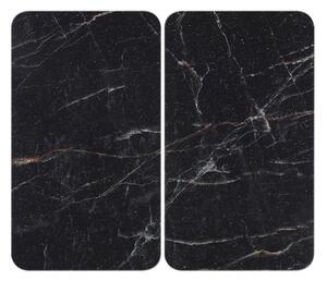 Płyty ochronne na kuchenkę zestaw 2 szt. ze szkła hartowanego 52x30 cm Black Marble – Wenko