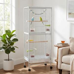 Klatka dla Ptaków NUXIE RX24 Papug 128CM Kółka Woliera z Tacą + Akcesoria