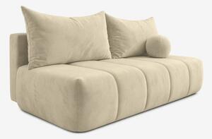 Sofa Rozkładana Kanapa z Funkcją Spania Dwuosobowa Do Salonu Kremowa SARIA