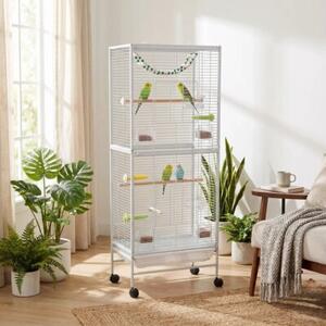 Klatka dla Ptaków NUXIE RX24 Papug 128CM Kółka Woliera z Tacą + Akcesoria