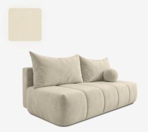 Sofa Rozkładana Kanapa z Funkcją Spania Dwuosobowa Do Salonu Kremowa SARIA