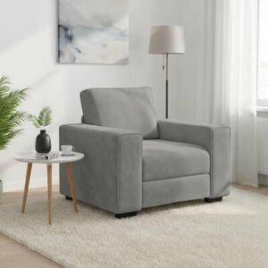 Sofa fotel jasnoszary 100x77x82 cm aksamit