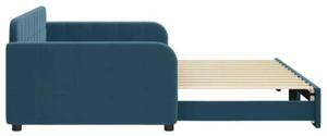 Sofa rozsuwana, niebieska, 100x200 cm, aksamit