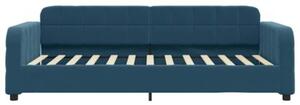 Sofa rozsuwana, niebieska, 100x200 cm, aksamit