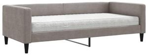 Sofa z materacem do spania, kolor taupe, 90x200 cm, tkanina