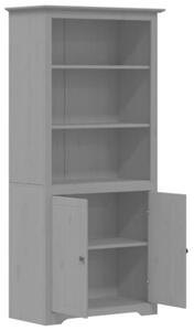 Biblioteczka bodo, szara, 82x40x173 cm, lite drewno sosnowe