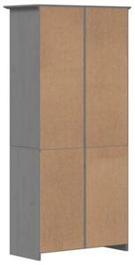 Biblioteczka bodo, szara, 82x40x173 cm, lite drewno sosnowe