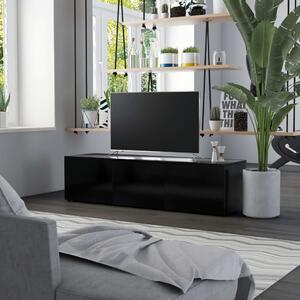 Szafka pod TV, czarna, 120x34x30 cm, materiał drewnopochodny