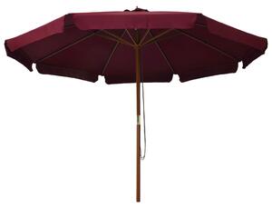 Parasol ogrodowy na drewnianym słupku, 330 cm, burgundowy