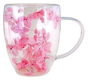 Szklanka termiczna z hortensją w środku róż 300 ML 1szt SZK77
