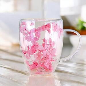Szklanka termiczna z hortensją w środku róż 300 ML 1szt SZK77