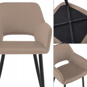 Nowoczesne stylowe krzesło kuchnia jadalnia salon velvet KT205 olivia brąz