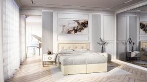 Łóżko kontynentalne z eleganckim zagłówkiem i materacem VERONICA 120x200