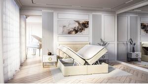 Łóżko kontynentalne z eleganckim zagłówkiem i materacem VERONICA 140x200