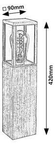 Rabalux 7196 zewnętrzny niski słupek latarnia z drewnianymi elementami Wales