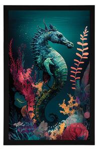 Plakat surrealistyczny konik morski