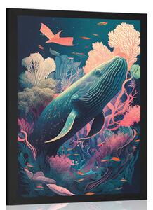 Plakat surrealistyczny wieloryb