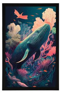 Plakat surrealistyczny wieloryb