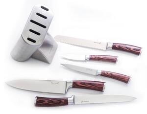 Zestaw noży Gourmet Steely w stojaku ze stali nierdzewnej, 5
