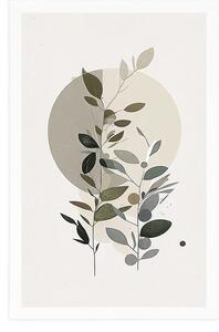 Plakat z minimalistyczną rośliną w stylu boho