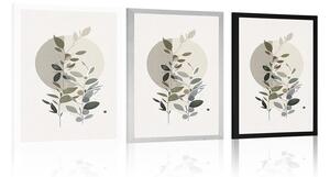 Plakat z minimalistyczną rośliną w stylu boho