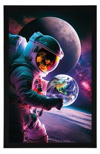 Plakat astronauta w kosmosie