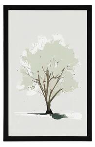 Plakat drzewo z nutą minimalizmu