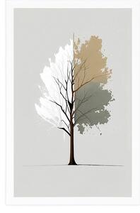 Plakat minimalistyczne wielokolorowe drzewo
