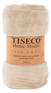 Beżowy koc z mikropluszu Tiseco Home Studio, 220x240 cm