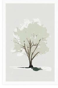Plakat drzewo z nutą minimalizmu