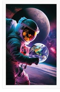 Plakat astronauta w kosmosie