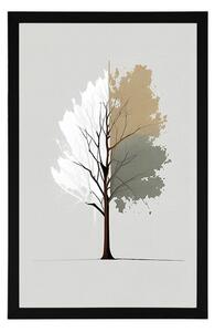 Plakat minimalistyczne wielokolorowe drzewo