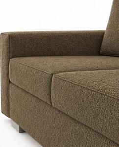Sofa Rozkładana Kanapa z Funkcją Spania Dwuosobowa Do Salonu Brązowa DRAVOS