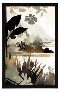 Plakat jezioro w dżungli