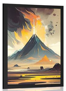 Plakat aktywny wulkan