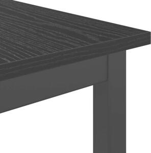 Nowoczesna ławka jadalna w minimalistycznym stylu - czarny dąb z metalowymi nogami