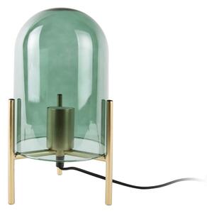 Zielona szklana lampa stołowa Leitmotiv Bell, wys. 30 cm
