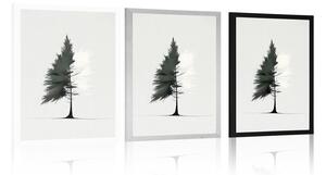Plakat minimalistyczne drzewo iglaste