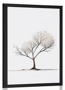 Plakat minimalistyczne drzewo bez liści
