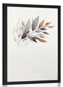 Plakat minimalistyczna gałązka liści