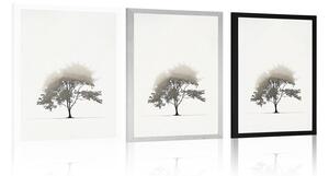 Plakat minimalistyczne drzewo liściaste