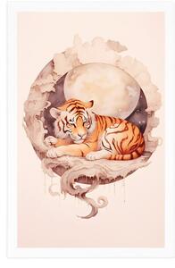 Plakat marzycielski tygrys