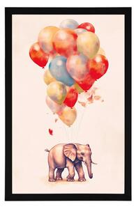 Plakat marzycielski słoń z balonami