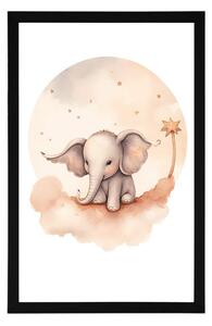 Plakat rozmarzony słoń