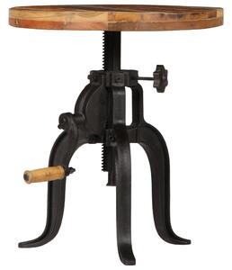Stolik boczny, 45x (45-62) cm, lite drewno z odzysku i żeliwo