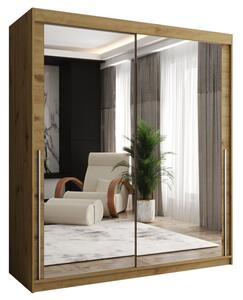 Szafa przesuwna z lustrem Garderoba SIMA T3 180 artisan + u. srebrny