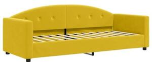 Sofa z materacem do spania, żółta, 80x200 cm, aksamit