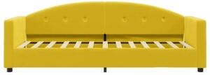 Sofa z materacem do spania, żółta, 80x200 cm, aksamit